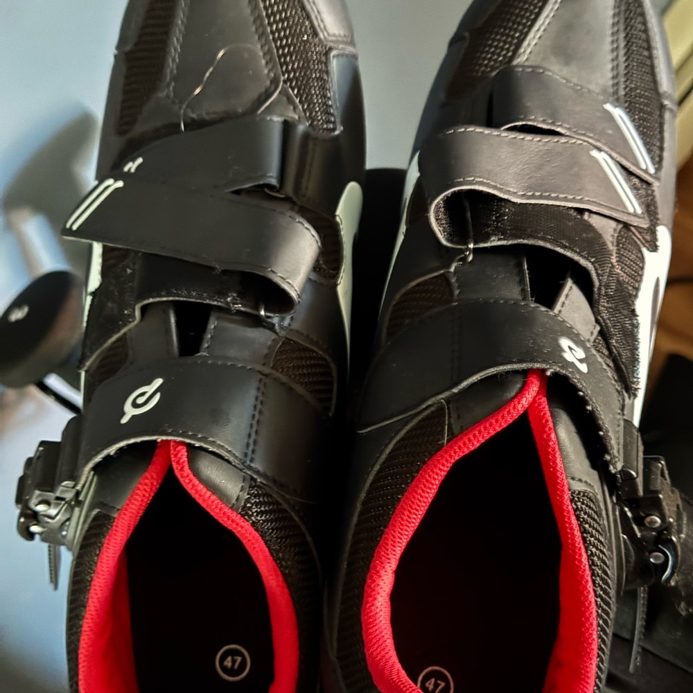 Peloton Black and Red Cycling Shoes